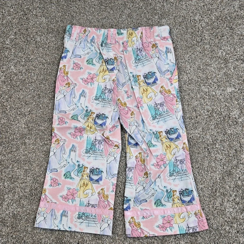 Vintage Disney Store Princess Pants Girls Size 6 Castle  Floral Wide Leg